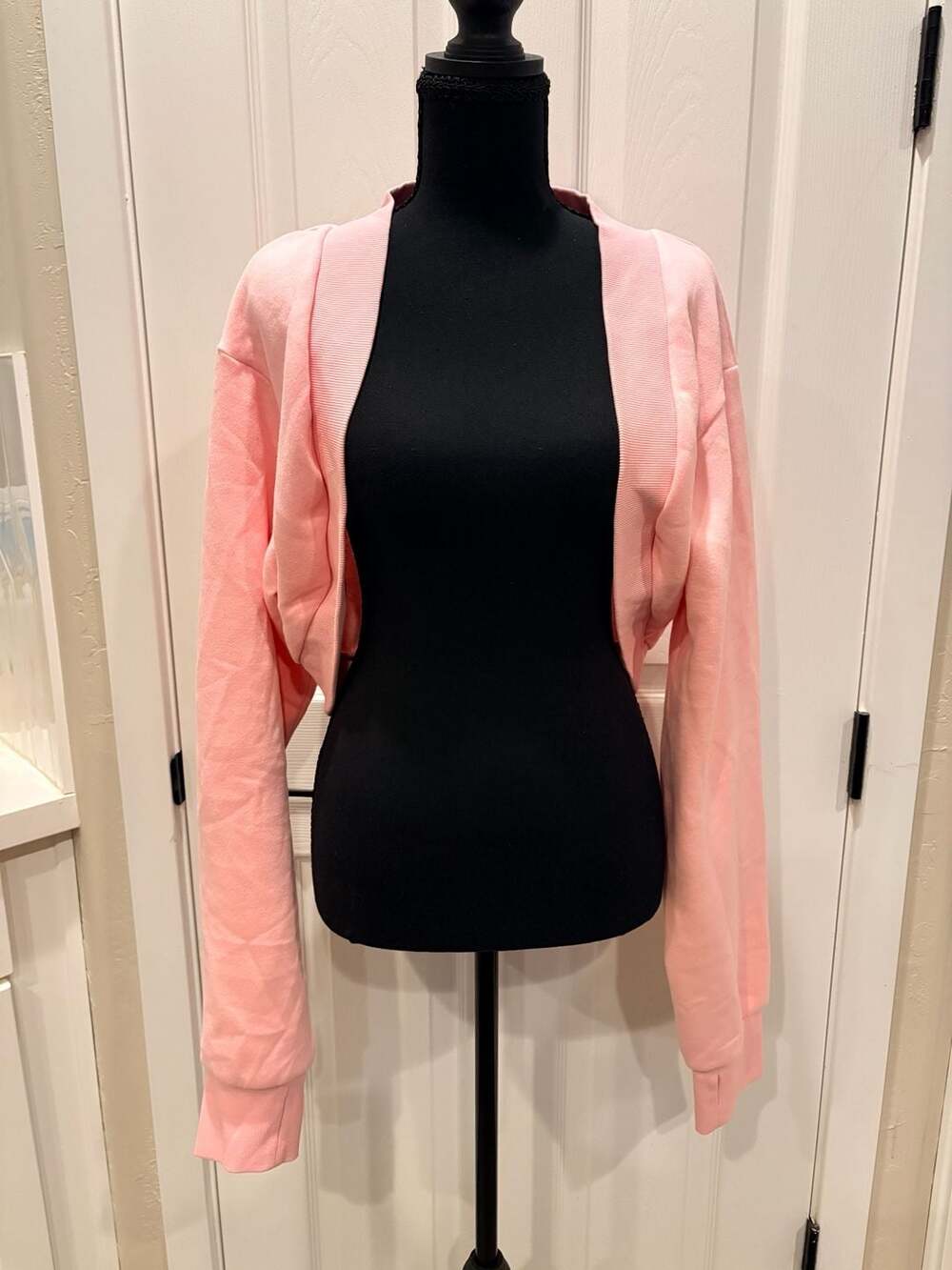 Pink Sweatfleece Shrug Cropped Cardigan XXL (50)
